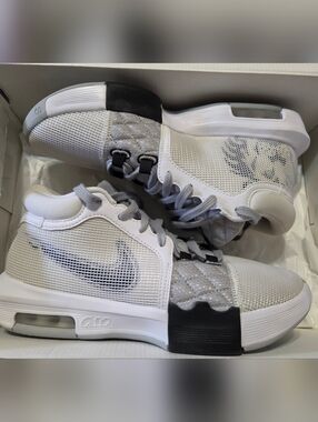 Nike Lebron Witness VIII Lion Crests Light Gray Sneakers 7 Men Or 8.5 Women. NEW
